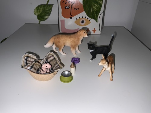 Schleich farm set mit hündin - set,