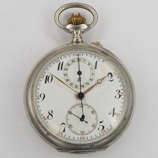 Schweizer Taschenuhr / Chronograph in 800er Silber - Alter um ca. 1910