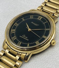 Regent Herrenarmbanduhr Gold Schwarz Quartz – Klassisch & Elegant