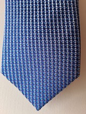 SEIDENFALTER * Krawatte Schlips Binder * Blau Silber * 100% Seide