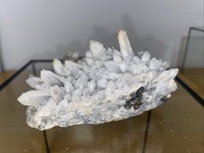 Bergkristall/Quarz Stufe Heilstein +Calcit+Sphalerit +Pyrit 600g