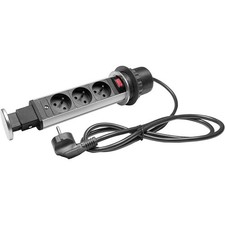 3er Steckdose 3-fach Steckdosenleiste Tischsteckdose Versenkbar Vertikal 1,5m