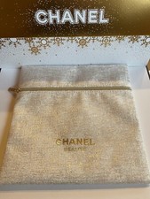 Chanel Kosmetiktasche Tasche Weiß Gold Weihnachten 2023 ViP Luxus Beauté Glitzer