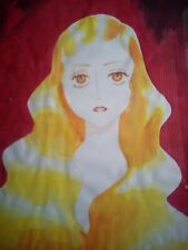 Bild selbst gemalt A3 Anime Girl Melanie Melancholie Rahmen Wasserfarbe Papier