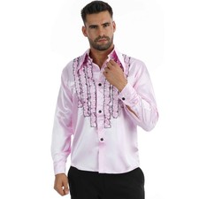 Schlager Hemd Rosa Retro 70er