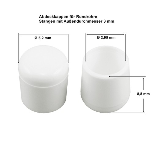 Abdeckkappen für rundrohre - abdeckkappen,