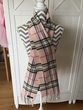 Cashmink ❤️ Damen Schal rosa mit Muster 100% Polyacryl 170 X  29 cm