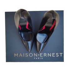 MAISON ERNEST SHOES SCHUHE STILETTO ÉLYSÉE ORIGINAL ITALY LEDER SCHWARZ 36-43