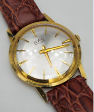 BWC SWISS -Herren-Uhr -585er Gelb-Gold / Leder -Mechanisch / Handaufzug - 538315