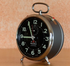 WEHRLE Commander Repetition Wecker anthrazit zentrale Sekunde Militär Stil