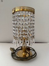 Tischlampe Messing mit Lüsterbehang