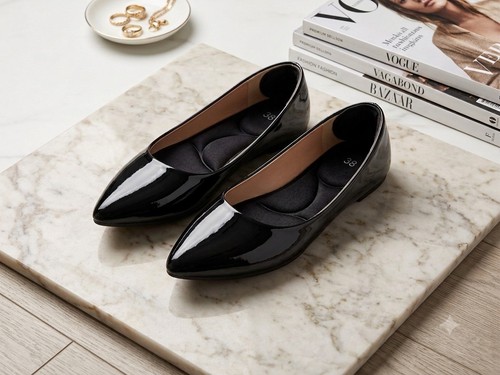 Elegante damen lack ballerinas - damen, lack-ballerinas