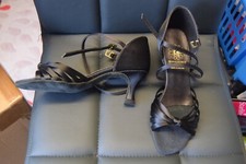 Schwarze Satin Supadance 1066 Ballroom Latein Tanzschuhe - Gr. UK 2,5 schmal