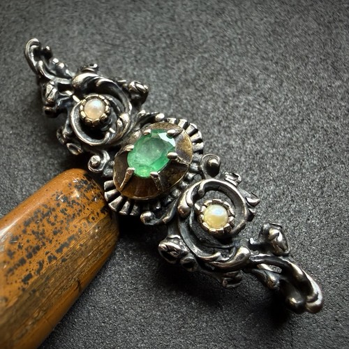 Vintage brosche 835 - brosche, silber
