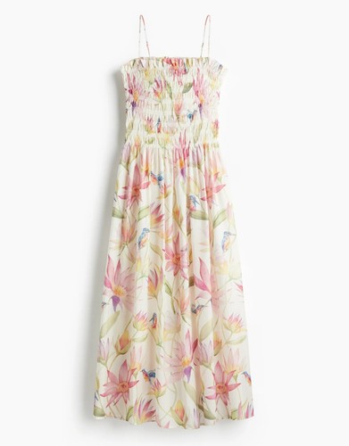 Strapless dress with - , smocked