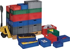 Transportstapelbehälter L400xB300xH175mm blau PP Seitenwände geschl.LA-KA-PE