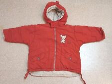 KANZ Winter Jacke Gr. 92 Mädchen Junge rot Kapuze warm gefüttert Baumwolle retro