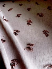 Vorhang Gardine Stoff Farbe rosenholz meterweise Höhe 3,00m strukturiert Fransen