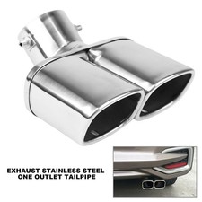 Universal Edelstahl Dual Outlet Auto Schalldämpfer Auspuff Spitze Endrohr Silber