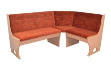 Truheneckbank 165x125 cm Buche natur / rot  Sitzbank Küchenbank Essecke Eckbank