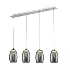 Brilliant Pendelleuchte  Metropolis Chrom Rauchglas EasyDim