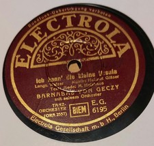 BARNABAS VON GECZY ORCHESTER ELECTROLA SCHELLACKPLATTE