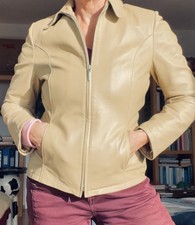 Lederjacke, beige, Gr. 38