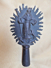 Sehr alte Bronze Monstranz / Figur, evtl. f Prozessinon, Fahne, etc. Handarbeit