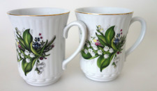 2 traumhafte Kaffeebecher Dubi Bohemia Original Maiglöckchen Dekor