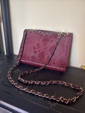 Damen Abendtasche Clutch Kette rot bordeaux 