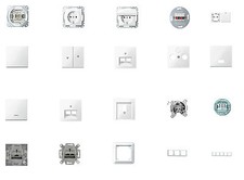 Merten Schalter, Steckdosen u.a. System M, Atelier polarweiß glänzend