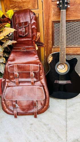 Leder gitarrenkoffer - leder,