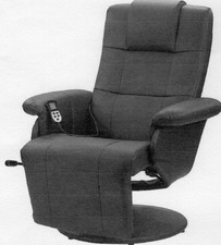 Verstellbarer Massagesessel mit Heizung, Fußstütze , Kopfstütze - schwarz