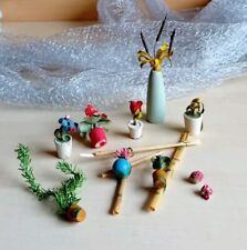 Blumen Puppenstube Puppenhaus DDR Spielzeug Spalier defekt Vintage Bastelware 