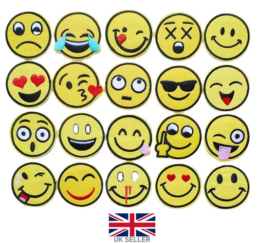 Bestickter aufnäher smiley - bestickter,