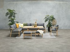 XXL G. I. Eck Holz Lounge Set Santos li. Sitzgruppe Gartenmöbel Garnitur Gruppe