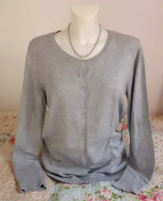 Bexleys Woman - Leichte, elegante Damen Feinstrickjacke mit Taschen grau - Gr. M