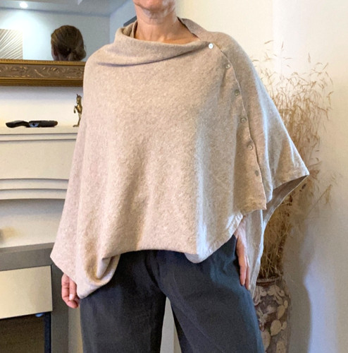 Cashmere silk poncho - cashmere,