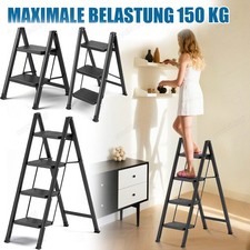 Klappleiter Klapptritt Leiter 2/3/4 Stufen Alu Trittleiter Stehleiter bis 150 kg