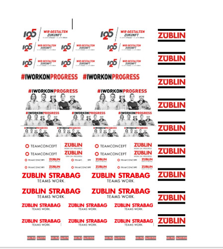 Decal züblin strabag - decal, für