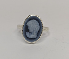 Achatkamee Ring Handarbeit in 925 Silber feine Achat Kamee