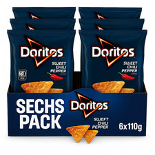 (2,26€/100g) Doritos Sweet Chilli Pepper Tortilla Chips 6x110g Sechspack