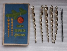 5 Stück Aluminium GOLDSTRAHL Baumschmuck DDR in OVP -  Weihnachtsbaum Dekoration