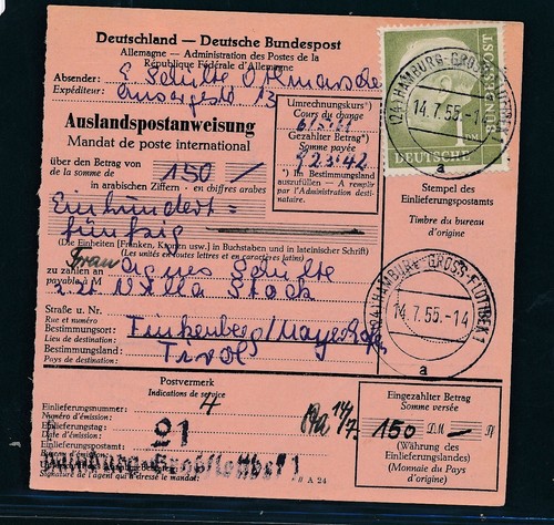 114016 auslandspostanweisung - 114016),