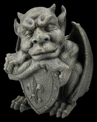 Gartenfigur gargoyle stützt - gartenfigur,