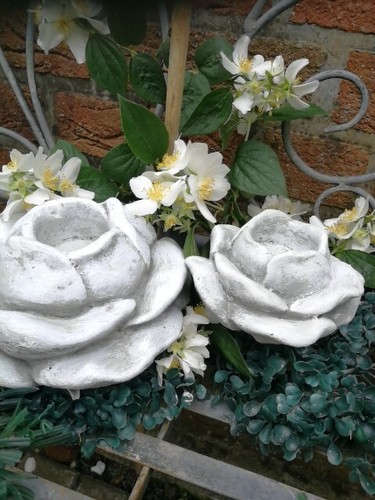 Steinskulpturen rosen 2erset - steinskulpturen,