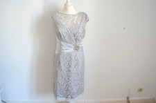 CATERINA MASONI Kleid Abendkleid UVP 595,00 € NEU! D40 IT46 Luxus silber grau
