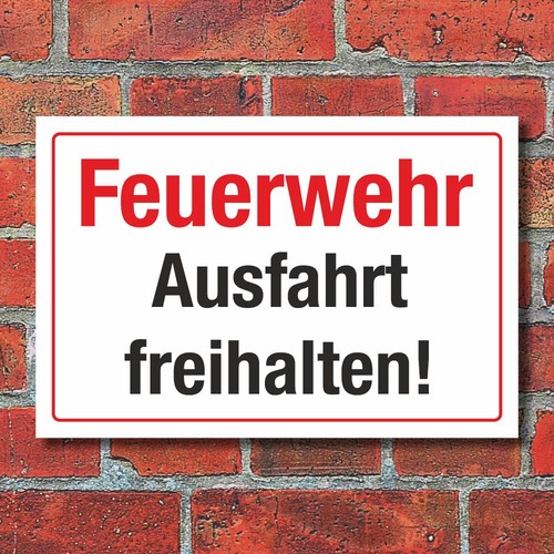 Schild feuerwehr ausfahrt - schild,