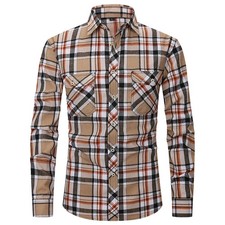 Herren Plaid Thermohemd Holzfällerhemd Flanell Karohemd Freizeithemd Arbeitshemd