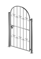 Gartentor Luna Metalltor Pforte verzinkt Komplett Set inkl Schloss Griff Pfosten